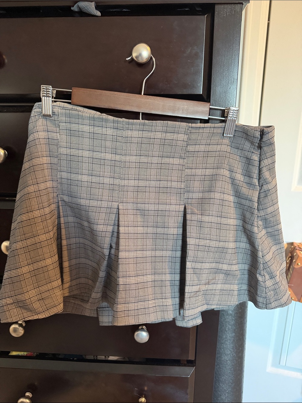 Wild Fable Classic Plaid Pleated Mini Skirt - Gray/Navy